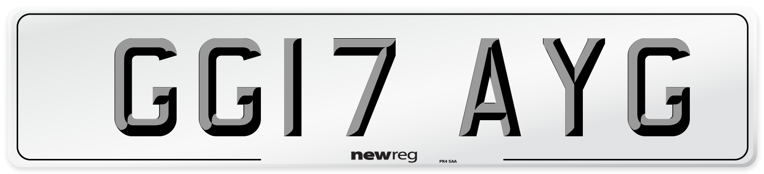 GG17 AYG Number Plate from New Reg